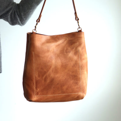 Leather Day Bag - Distressed Brown