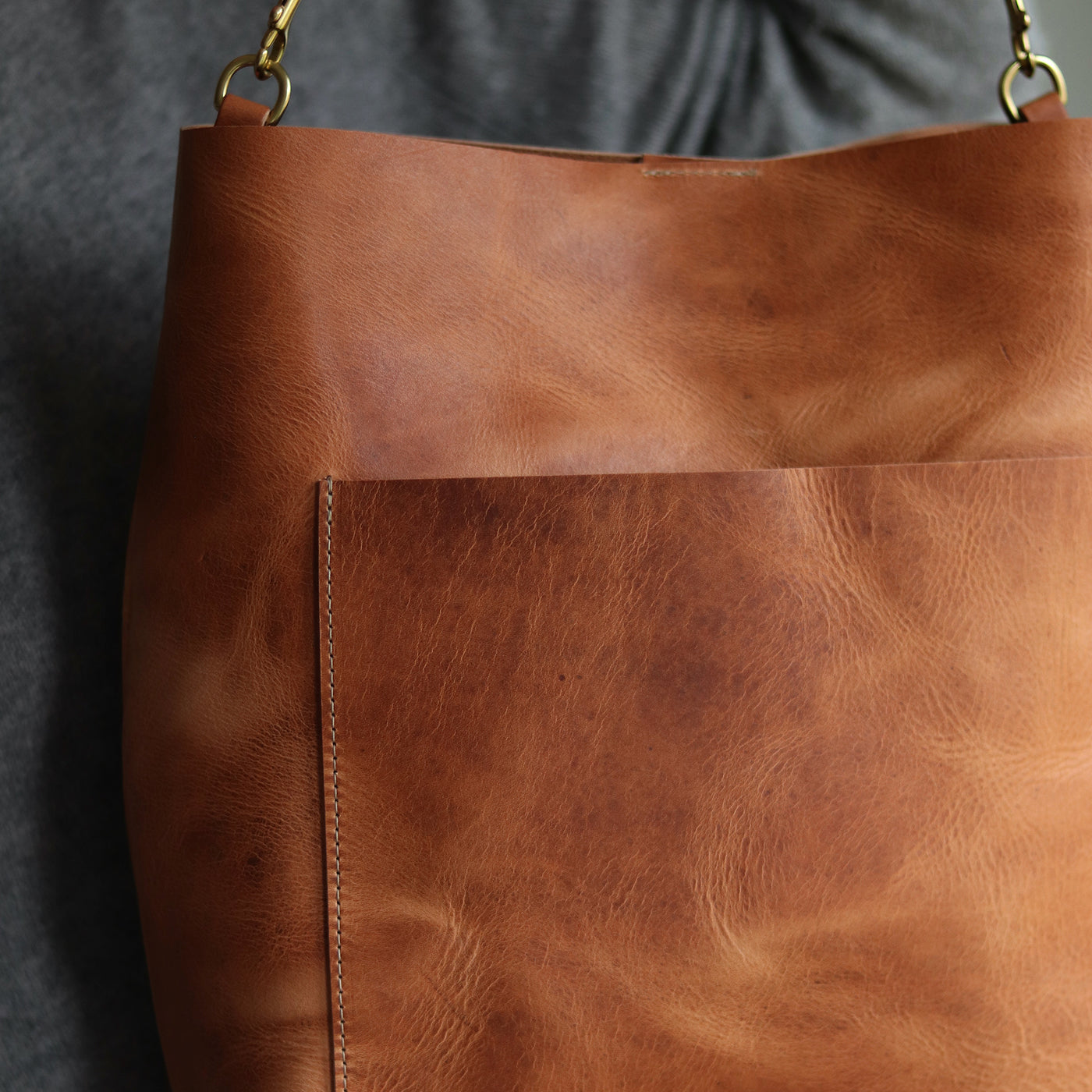 Leather Day Bag - Distressed Brown