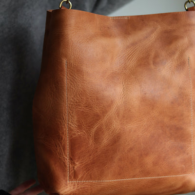 Leather Day Bag - Distressed Brown