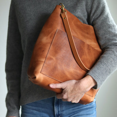 Leather Day Bag - Distressed Brown