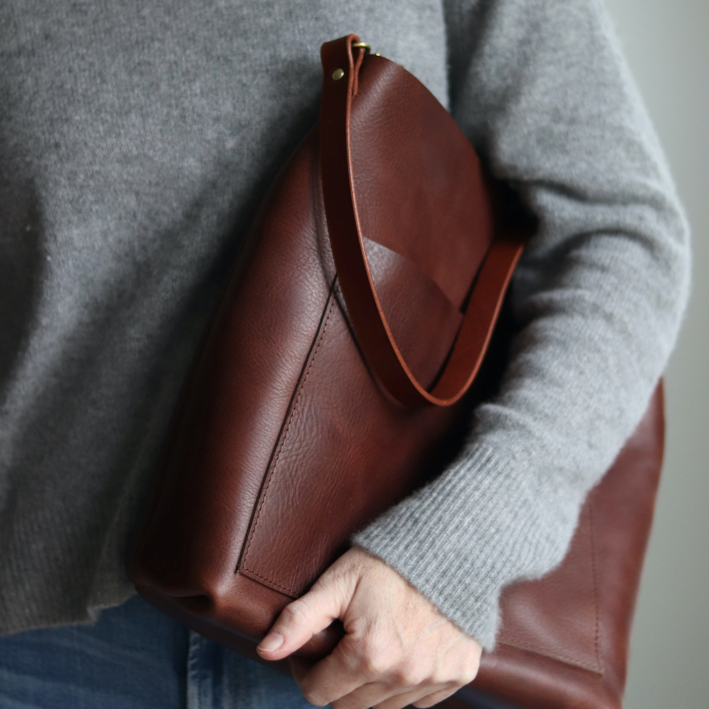 Leather Day Bag - Dark Brown