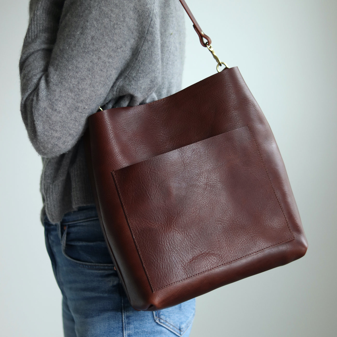 Leather Day Bag - Dark Brown