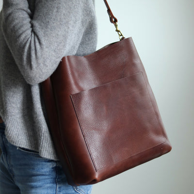 Leather Day Bag - Dark Brown