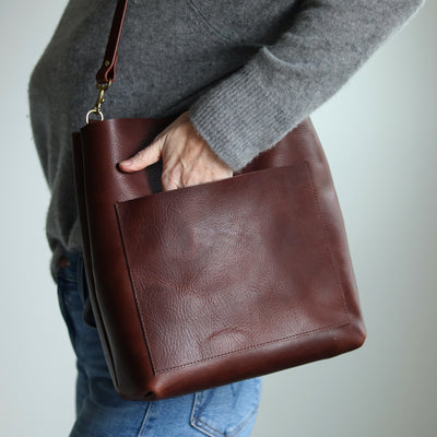 Leather Day Bag - Dark Brown