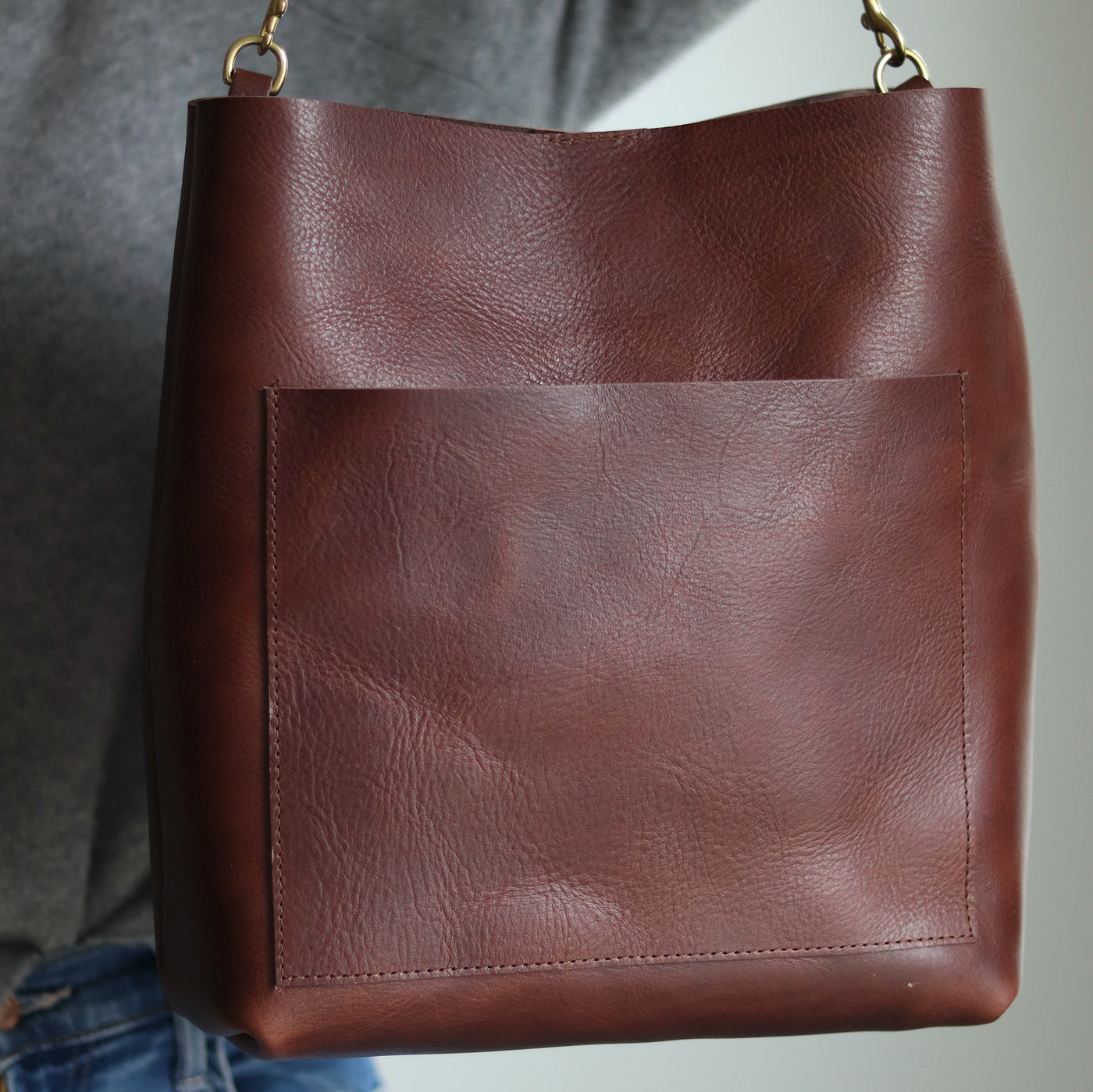 Leather Day Bag - Dark Brown