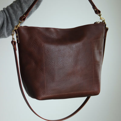 Large Slouchy Hobo Crossbody - Dark Brown