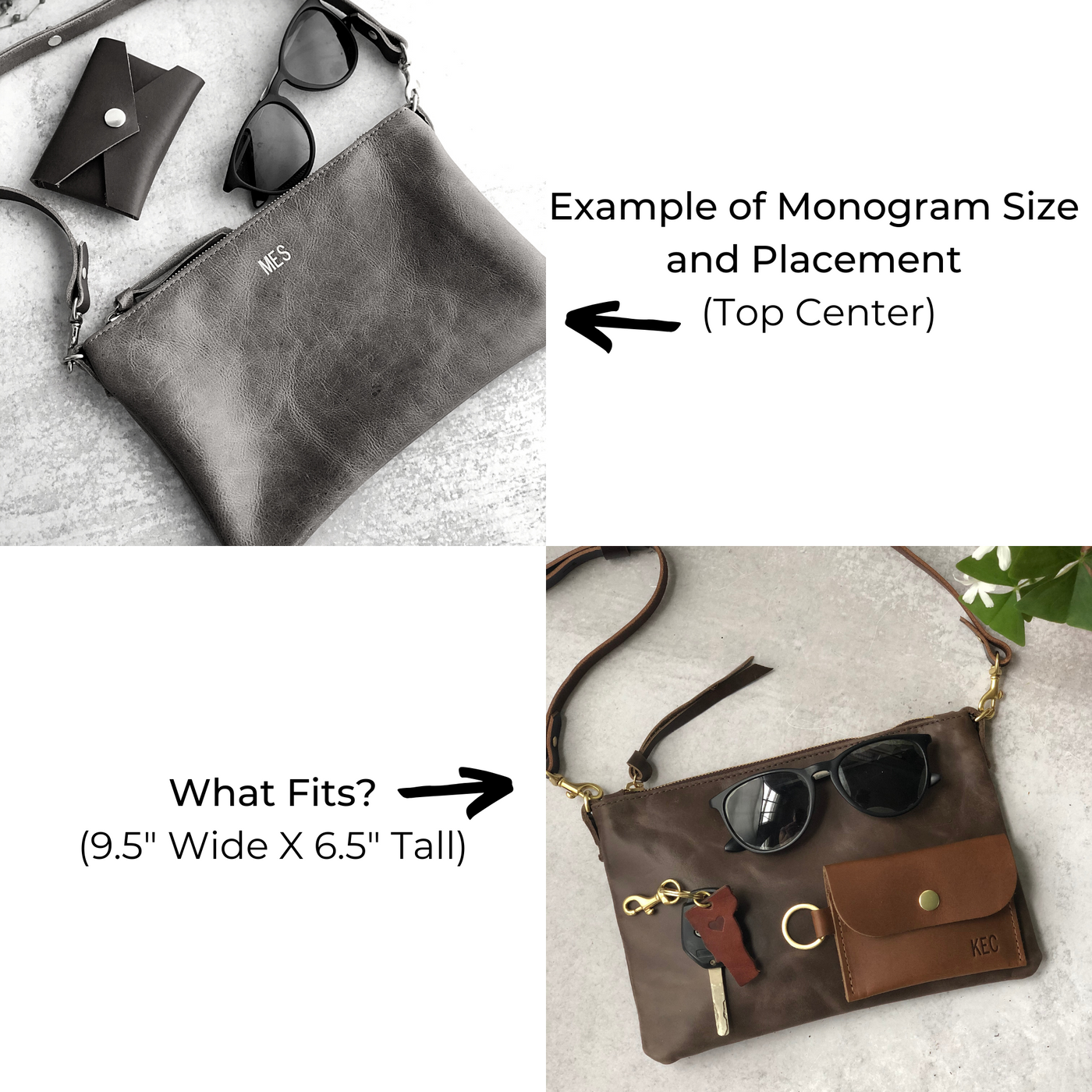 Small Leather Crossbody Clutch Bag - Honey Brown Pull-Up