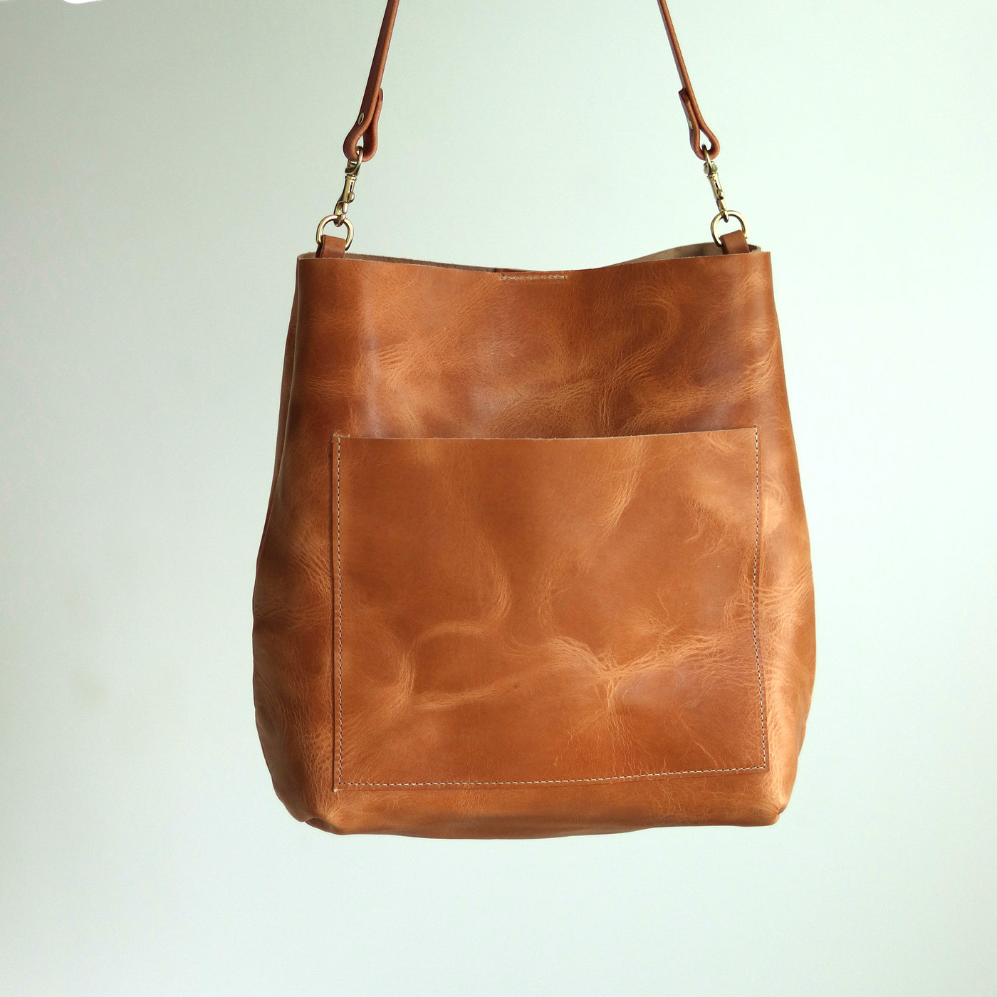 Leather Day Bag - Honey Brown Pull Up