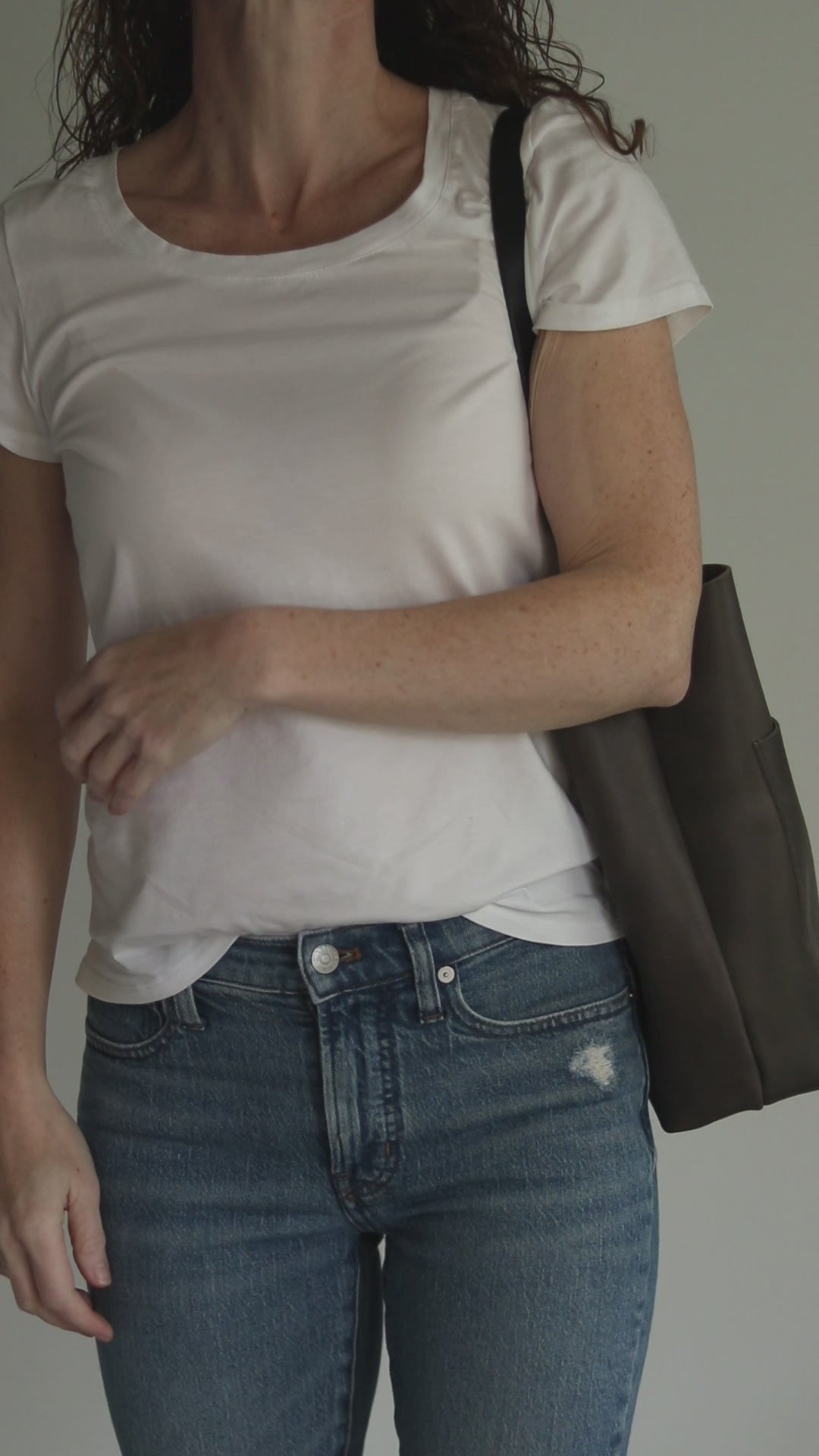 Summer Seconds Sale - Leather Day Bag - Charcoal Gray No.1