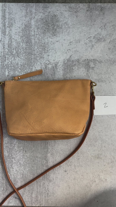 Summer Seconds Sale - Small Leather Convertible Crossbody Clutch Bag - Beige No. 2