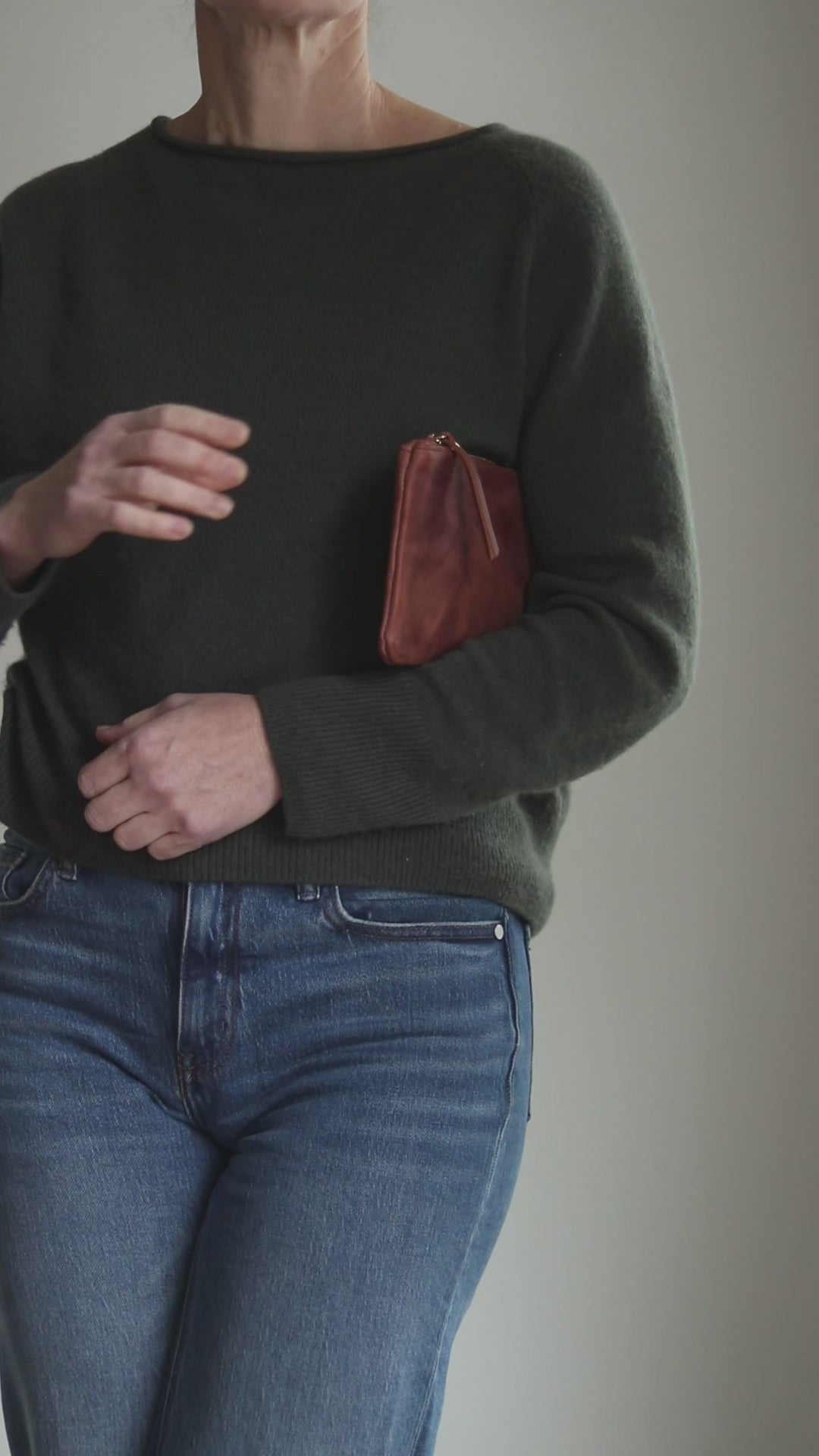 Personalized Leather Zip Clutch - Waxy Cognac Brown (Limited Edition)