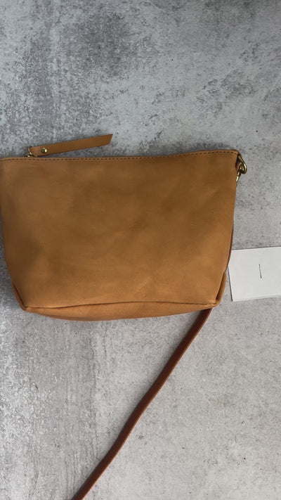 Summer Seconds Sale - Small Leather Convertible Crossbody Clutch Bag - Beige No. 1