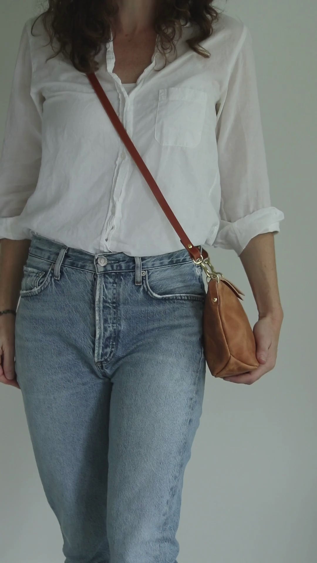 Summer Seconds Sale - Small Leather Convertible Crossbody Clutch Bag - Honey Brown Pull Up No. 1