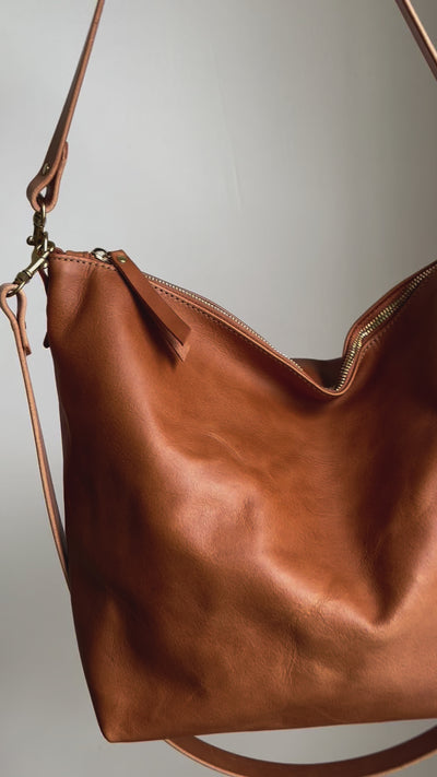 SUMMER SECONDS SALE - Large Slouchy Hobo Crossbody - Tan No. 2