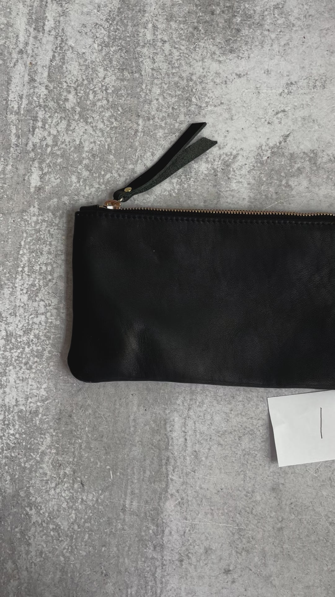 Summer Seconds Sale - Personalized Leather Zip Clutch - Soft and Slouchy Black No. 1