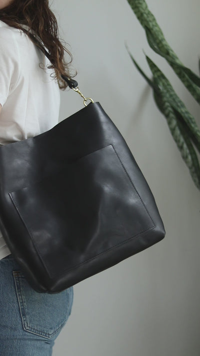 Leather Day Bag - Luxe Black