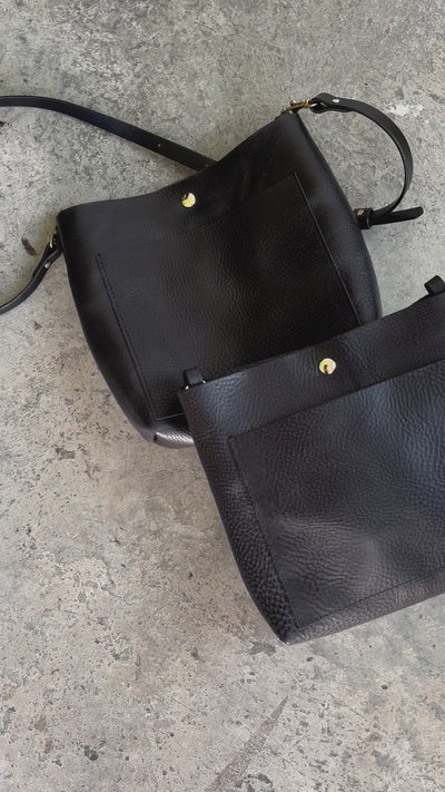 Mini Day Bag - Luxe Black Pebble