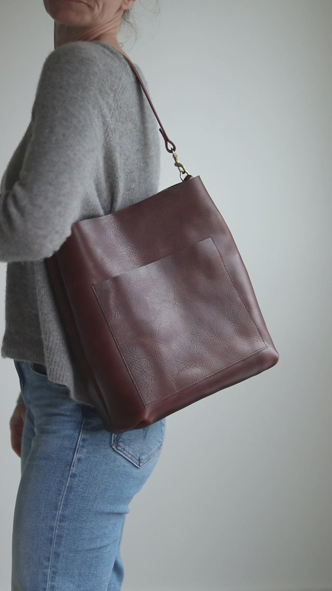 Leather Day Bag - Dark Brown