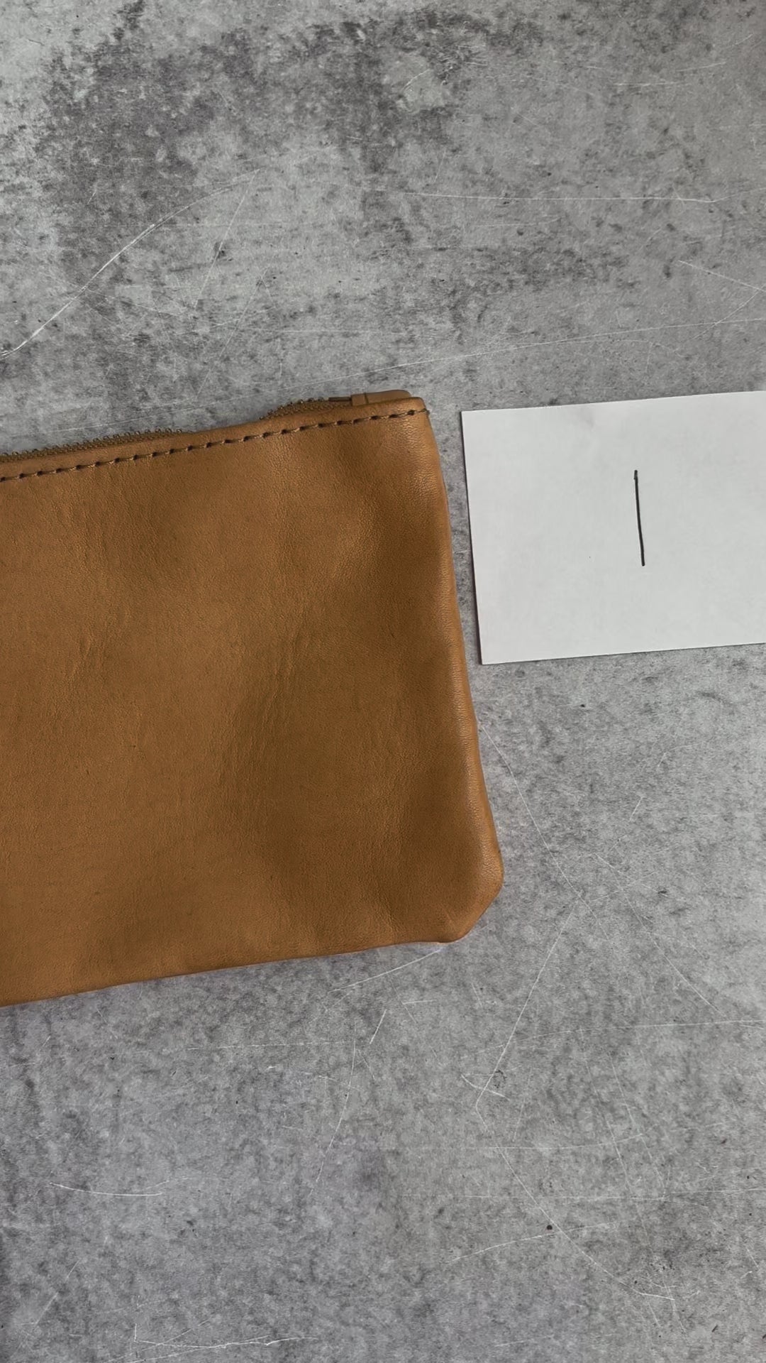 Summer Seconds Sale - Personalized Leather Zip Clutch - Beige No. 1