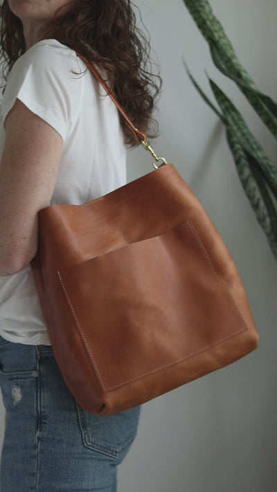 Leather Day Bag - Tan (Structured)