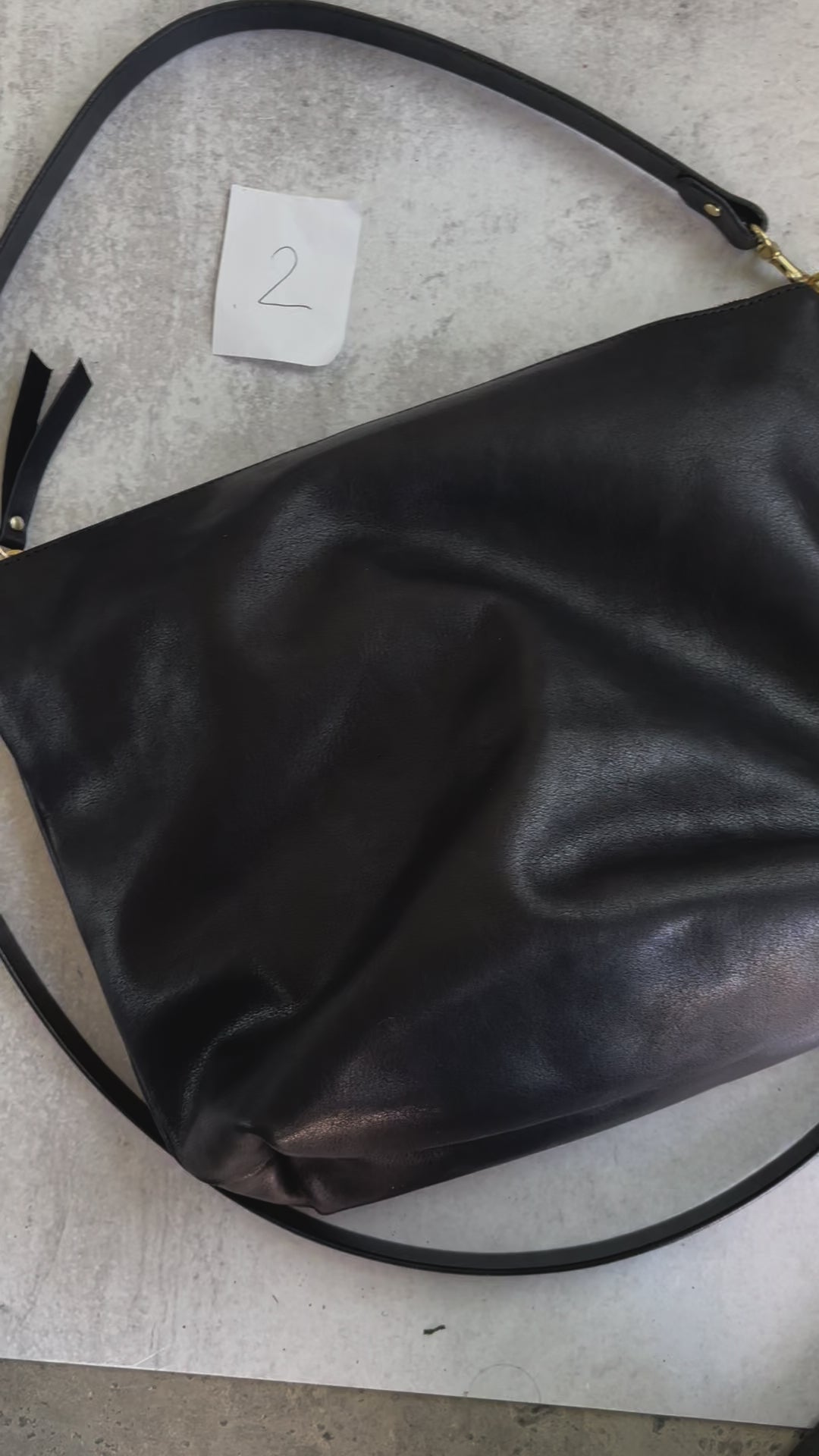 SUMMER SECONDS SALE - Large Slouchy Hobo Crossbody - Black No. 2