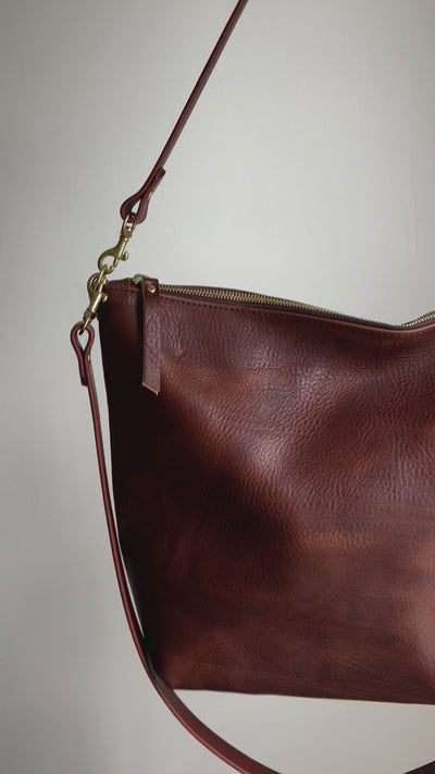 SUMMER SECONDS SALE - Large Slouchy Hobo Crossbody - Brown Pebble No. 2