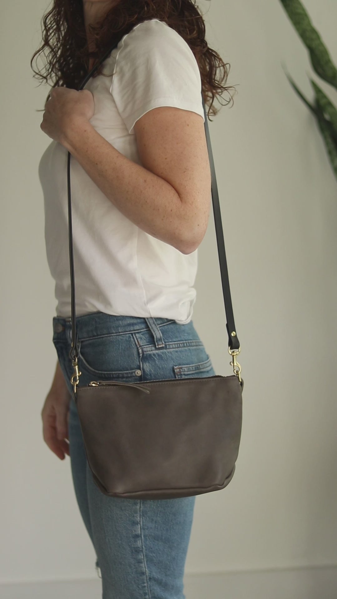 Summer Seconds Sale - Small Leather Convertible Crossbody Clutch Bag - Charcoal Gray No. 3