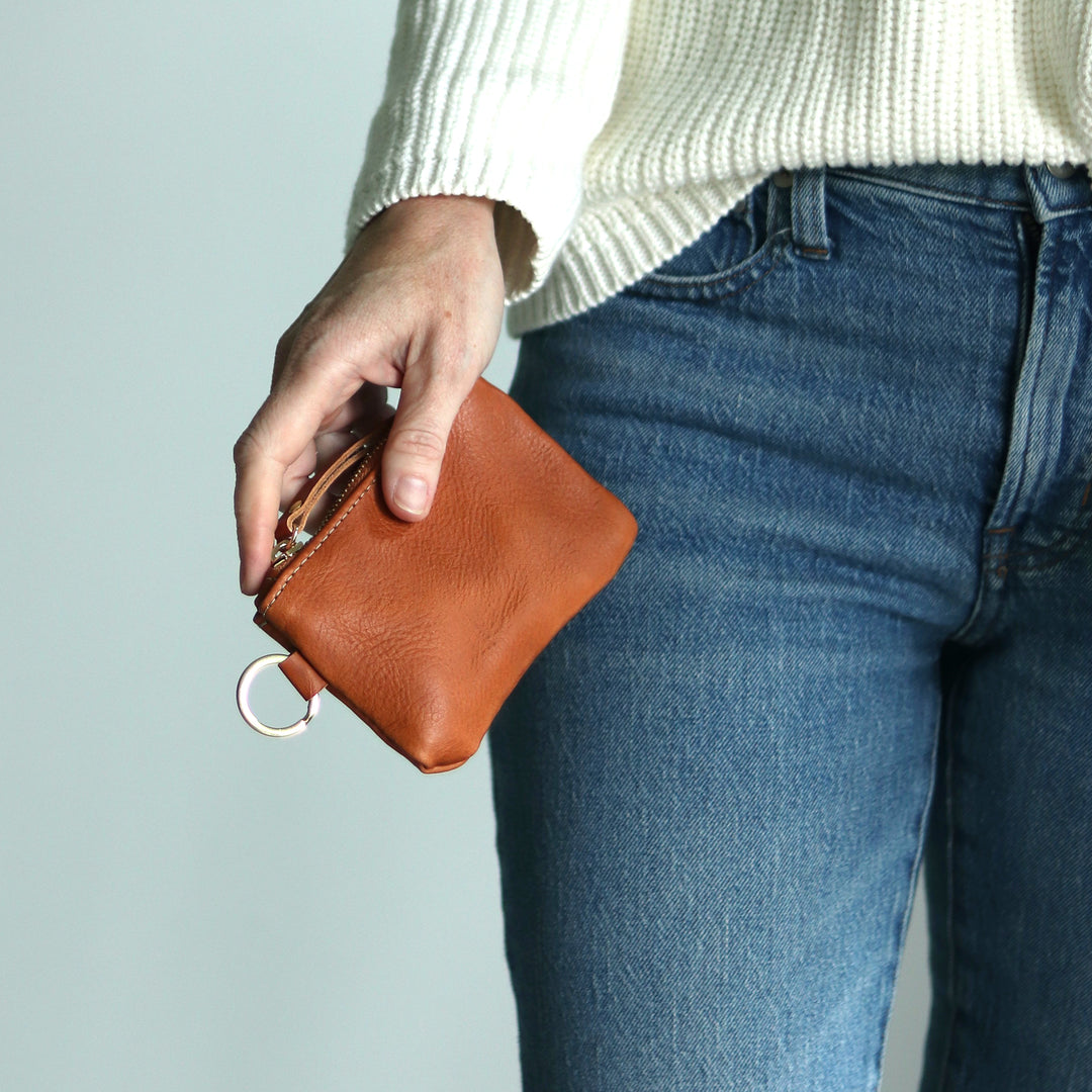 Summer Seconds Sale Leather Keyring Coin Purse with Monogram