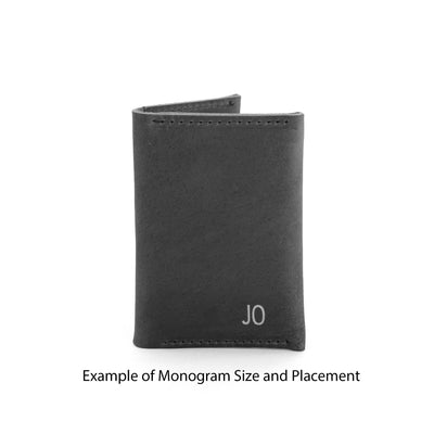 Leather Bifold Wallet with Monogram - Natural Beige