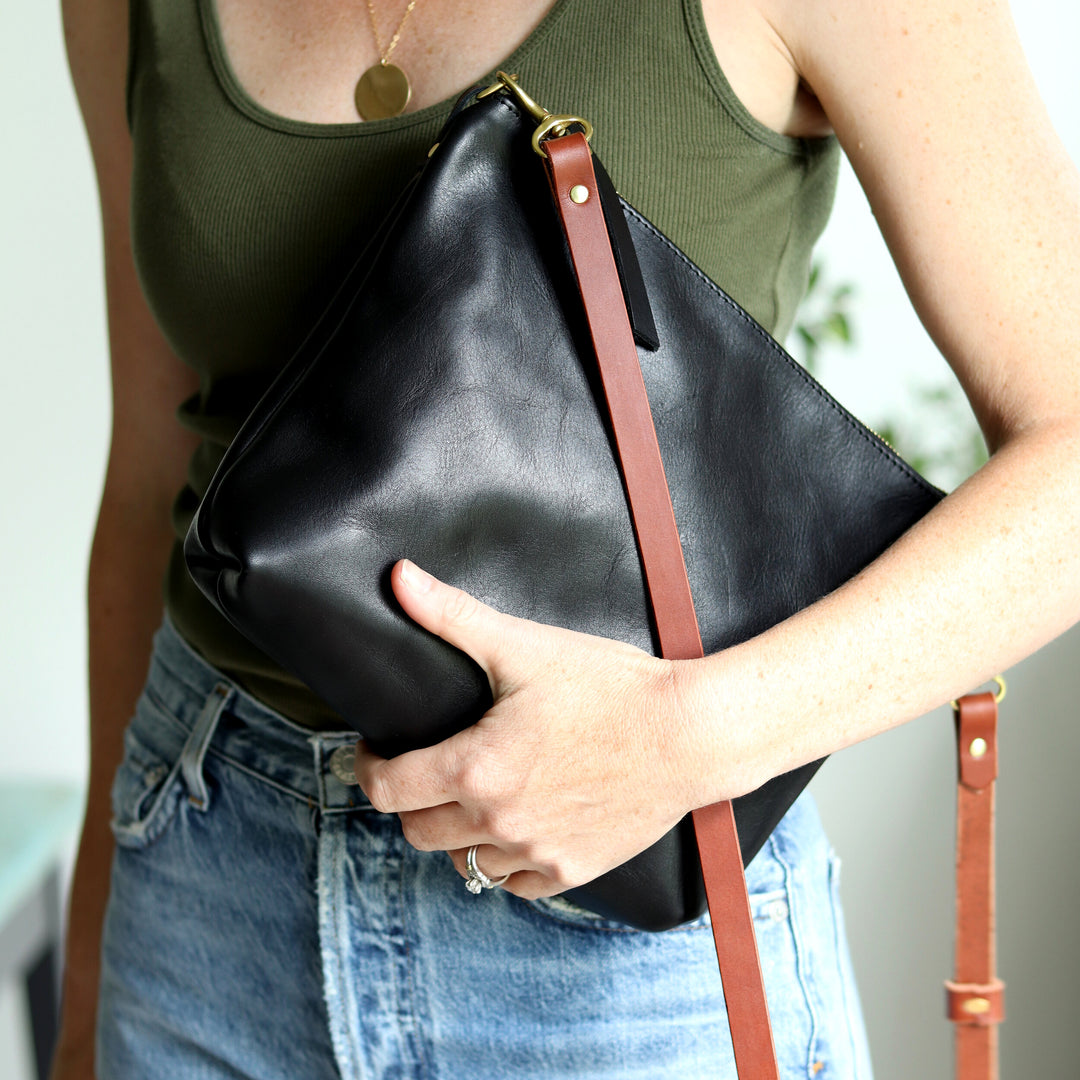Crossbody Bag with Monogram - Black Pebble – Juliette Rose Designs