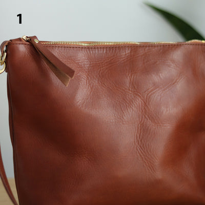 Seconds Sale Crossbody Bag with Monogram - Cognac Brown