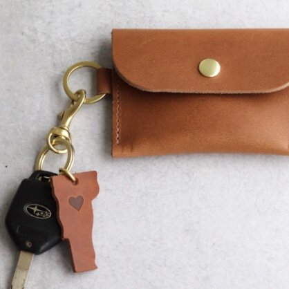 Vermont State Leather Keychain