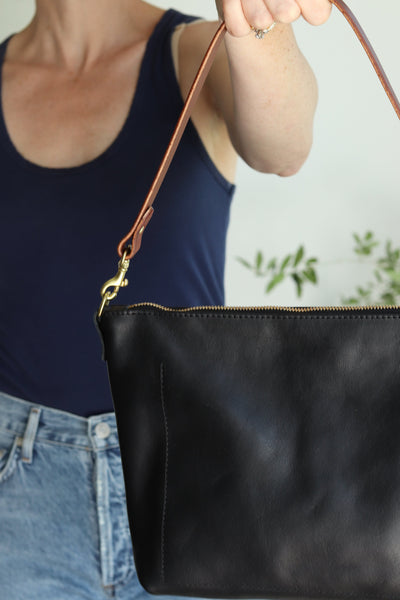 Short Leather Shoulder Strap