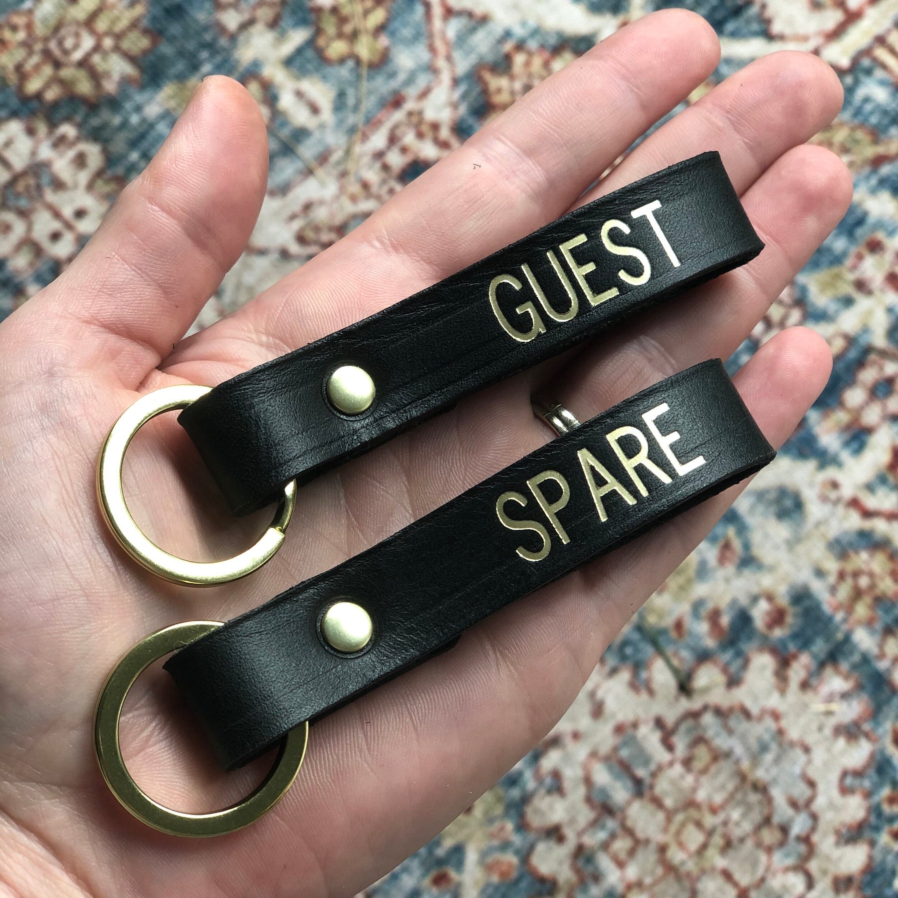 Personalized Leather Keychain for Women or Men Custom Key Fob Key