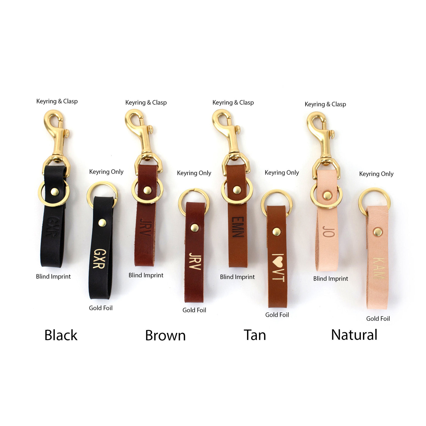 Monogrammed Leather Keychain