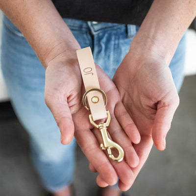 Monogrammed Leather Keychain