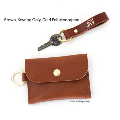 Monogrammed Leather Keychain