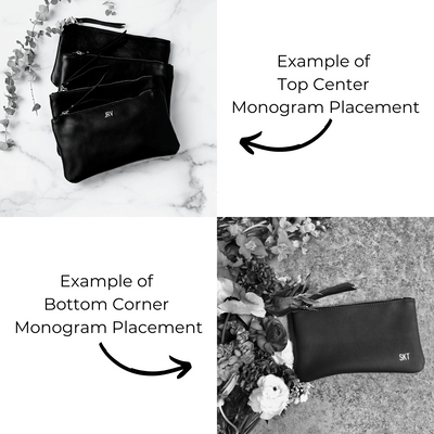 Leather Zip Clutch - Smooth Black