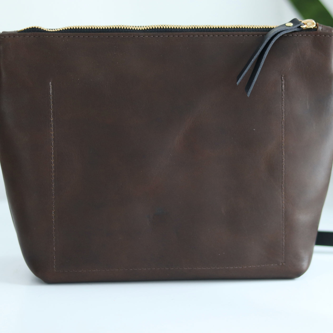 Seconds Sale - Leather Crossbody Bag with Monogram - Olive