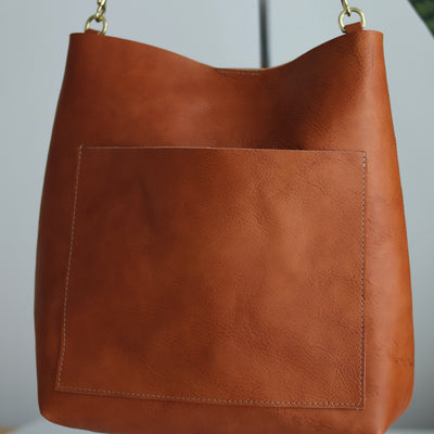 Seconds Sale Leather Day Bag - Saddle Brown