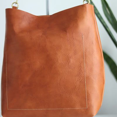 Seconds Sale Leather Day Bag - Saddle Brown