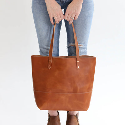 Work Tote in Italian Vegetable Tanned Leather - Gold - LIMITED EDITION!