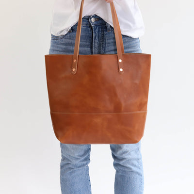 Work Tote in Italian Vegetable Tanned Leather - Gold - LIMITED EDITION!