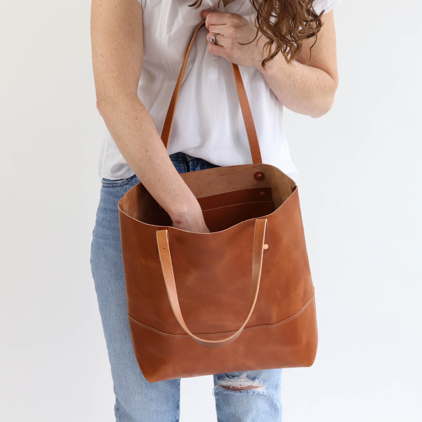 Work Tote in Italian Vegetable Tanned Leather - Gold - LIMITED EDITION!