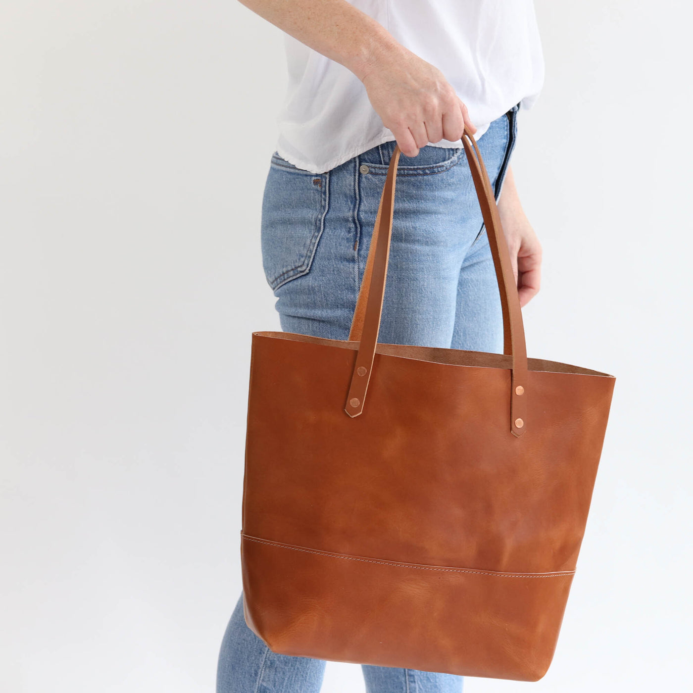 Work Tote in Italian Vegetable Tanned Leather - Gold - LIMITED EDITION!