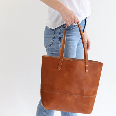 Work Tote in Italian Vegetable Tanned Leather - Gold - LIMITED EDITION!