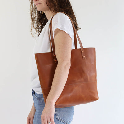 Work Tote in Italian Vegetable Tanned Leather - Gold - LIMITED EDITION!