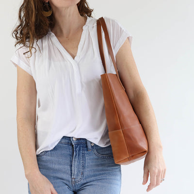 Work Tote in Italian Vegetable Tanned Leather - Gold - LIMITED EDITION!