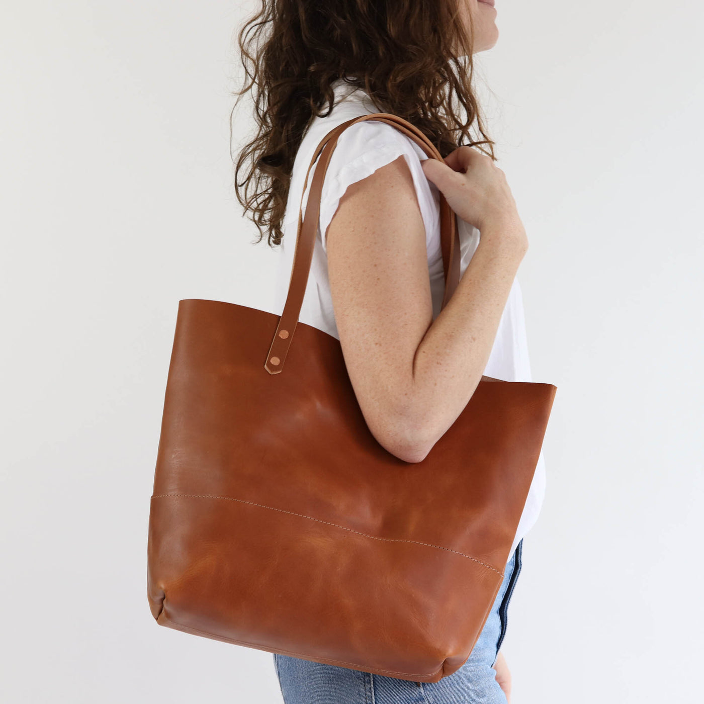 Work Tote in Italian Vegetable Tanned Leather - Gold - LIMITED EDITION!