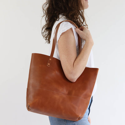 Work Tote in Italian Vegetable Tanned Leather - Gold - LIMITED EDITION!